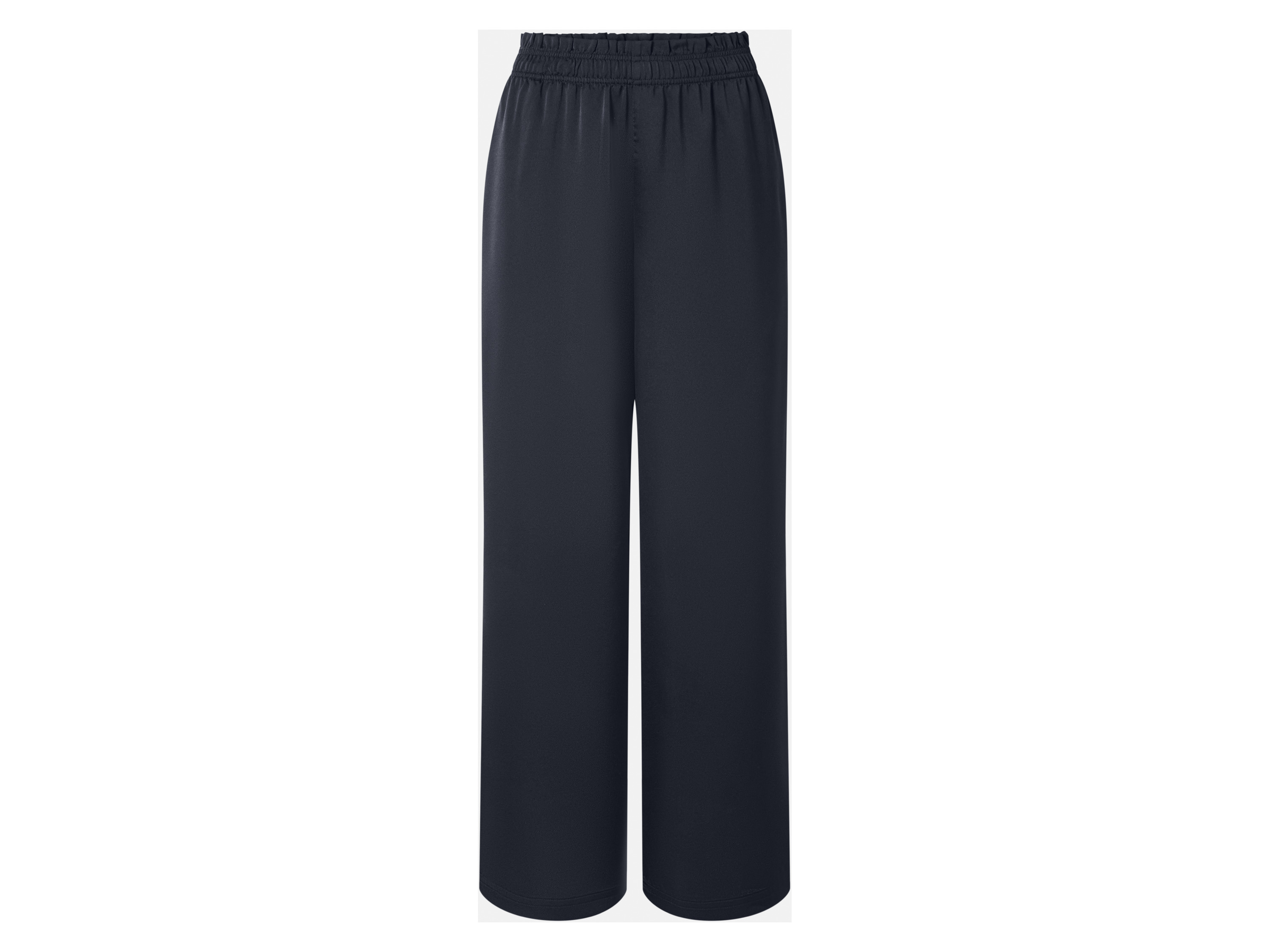 esmara Spodnie satynowe wide leg damskie Granatowy, XS 32/34
