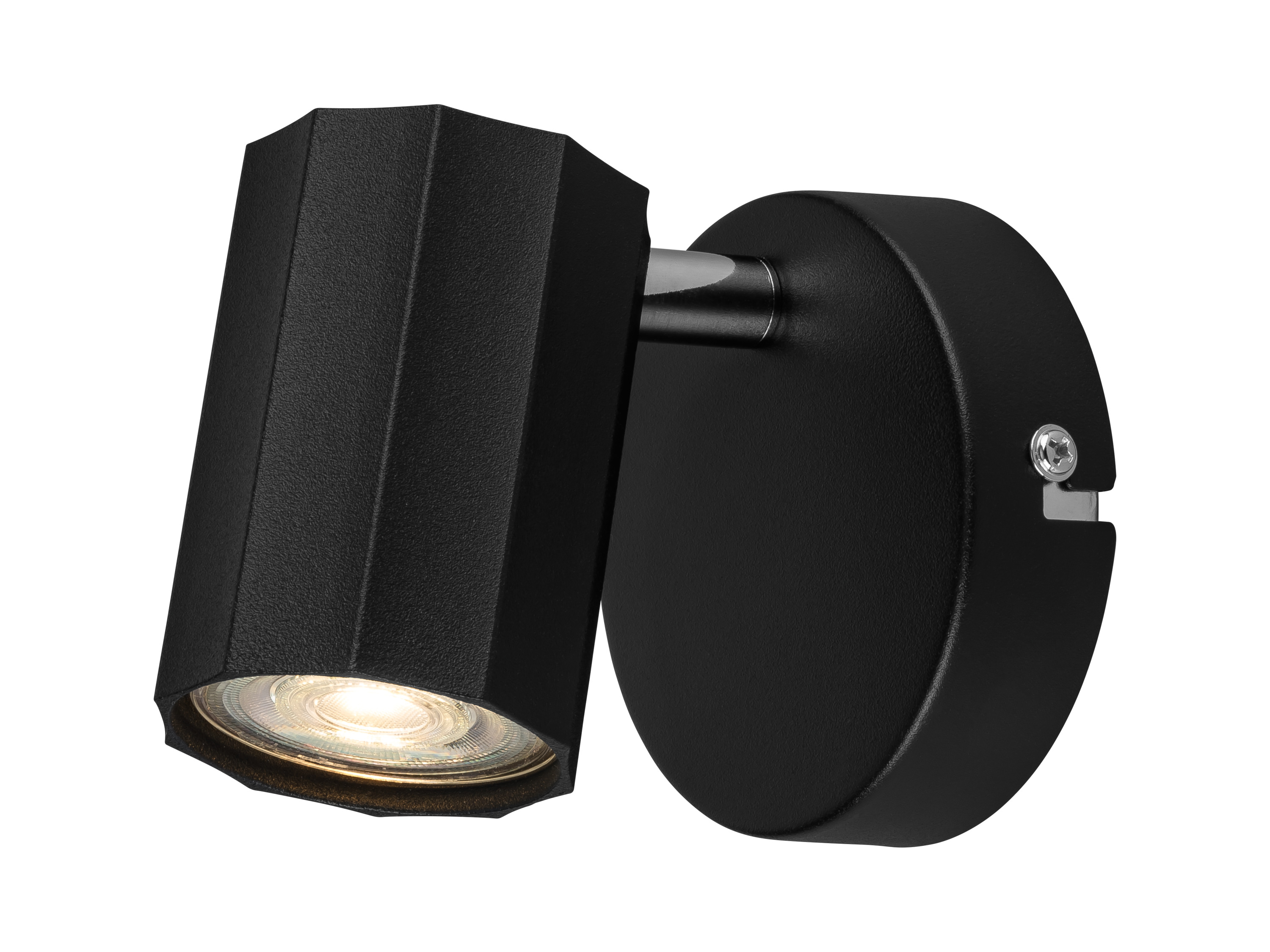 Livarno home Lampa ścienno-sufitowa z regulowanym reflektorem Okrągły, czarny