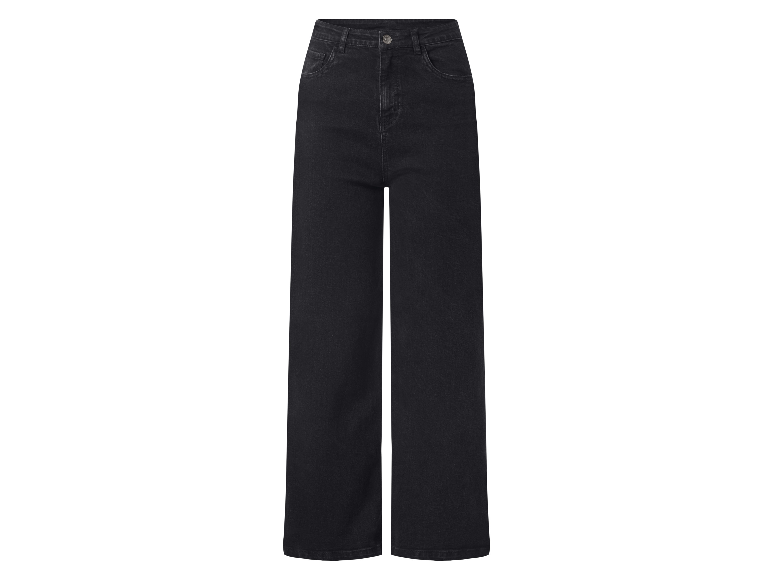 Esmara Kids Jeansy wide leg dziewczęce z bawełną Czarny, 134/140