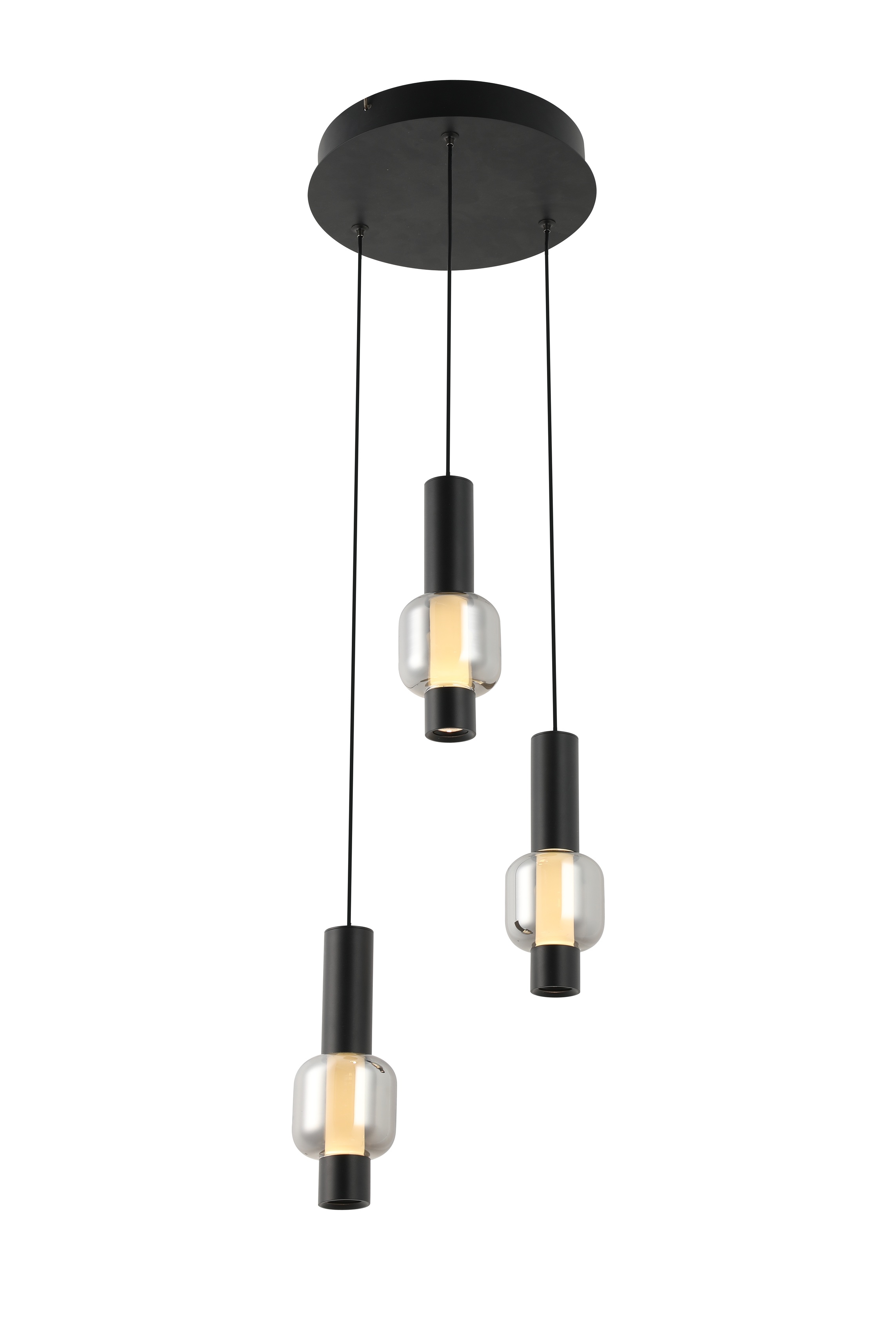 Darmowa Dostawa - Lampa wisząca 3x8 W czarna-chrom-przydymiona Aviano Ronda 62240310