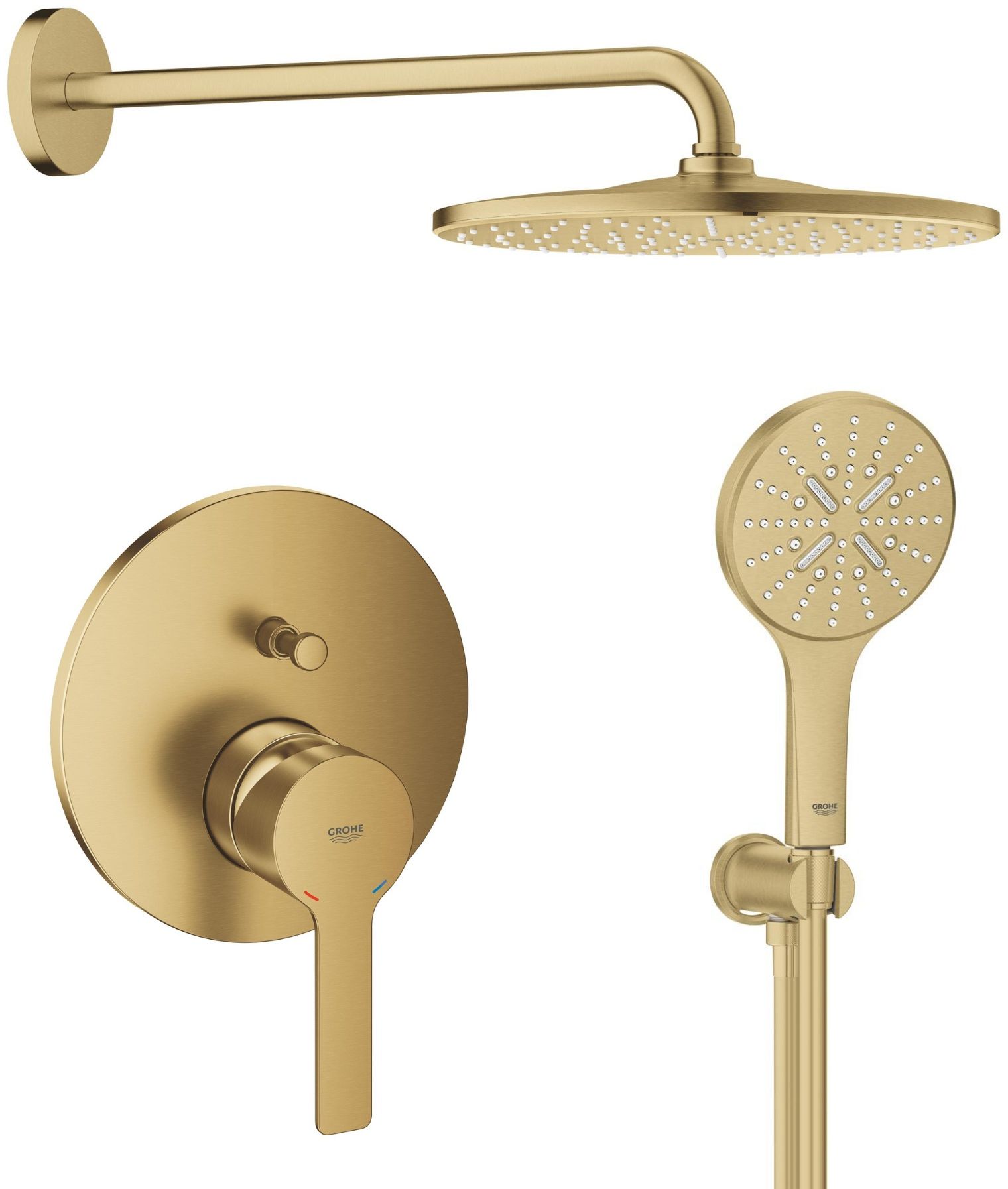 Darmowa Dostawa - Zestaw prysznicowy podtynkowy z deszczownicą brushed cool sunrise Grohe Lineare abset12136