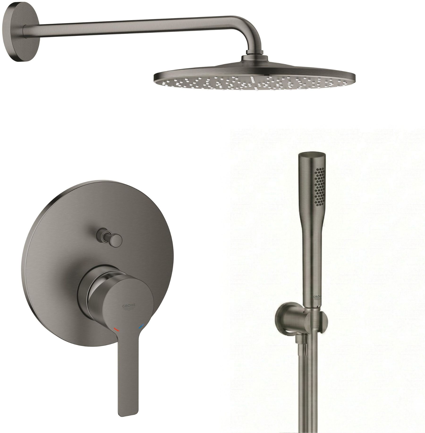 Darmowa Dostawa - Zestaw prysznicowy podtynkowy brushed hard graphite Grohe Lineare abset12146