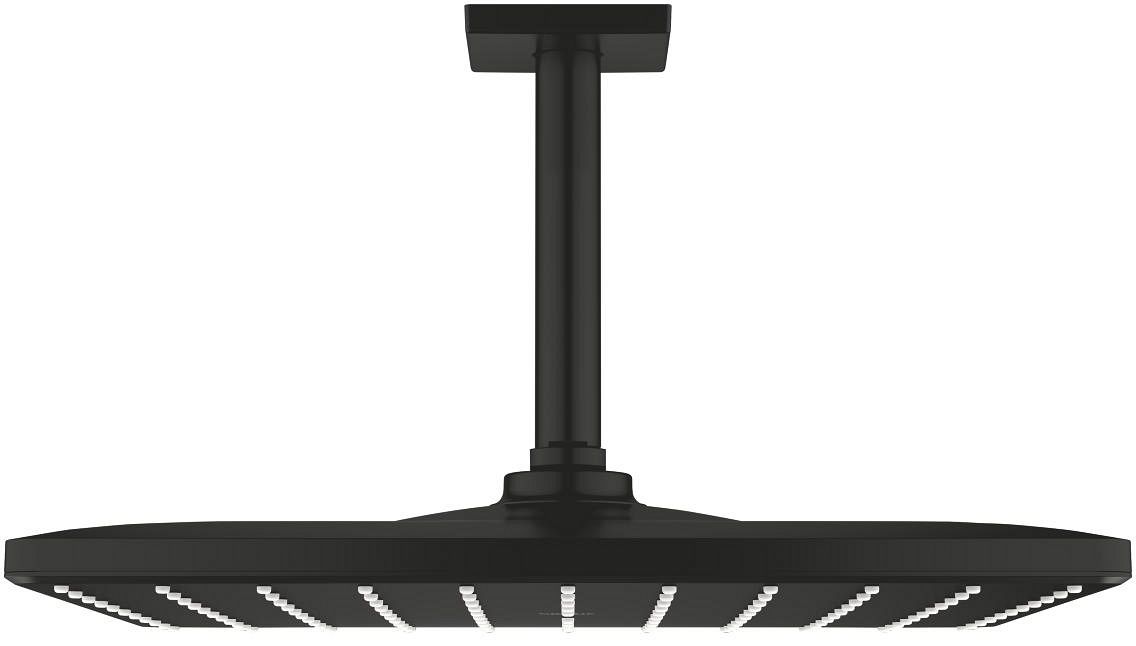 Darmowa Dostawa - Deszczownica z ramieniem 31x31 cm kwadratowa czarna Grohe Rainshower Mono 265662430