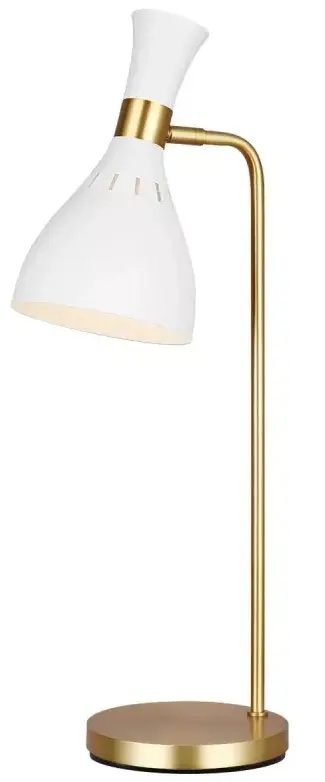 Darmowa Dostawa - Lampa biurkowa 1x60 W biała-mosiądz Elstead Lighting Joan FEJOANTLMW