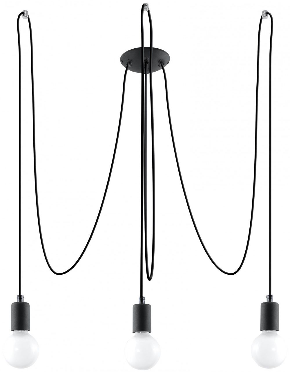 Darmowa Dostawa - Lampa wisząca 3x60 W czarna Sollux Lighting Edison SL0370
