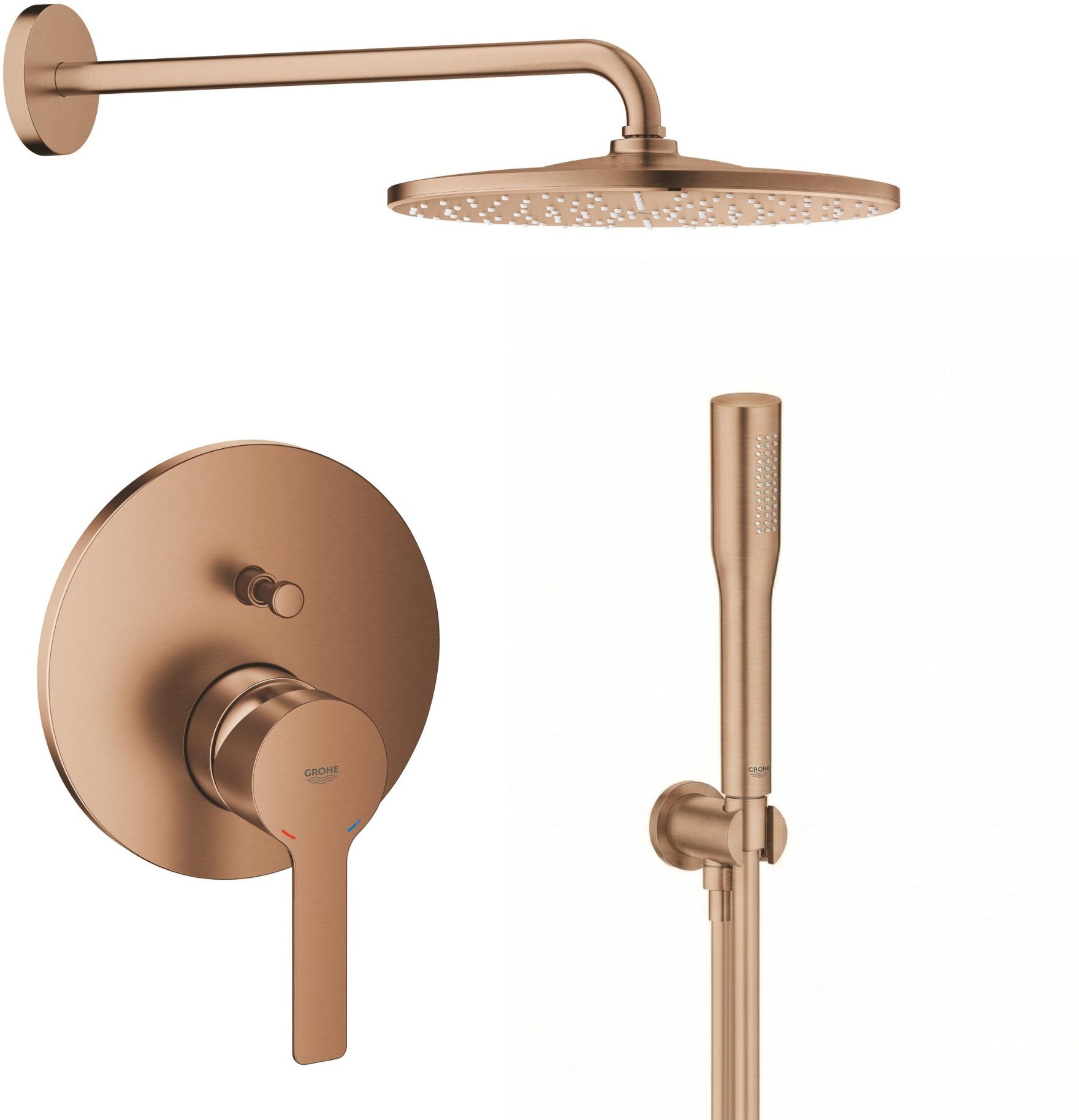 Darmowa Dostawa - Zestaw prysznicowy podtynkowy z deszczownicą brushed warm sunset Grohe Lineare abset12147