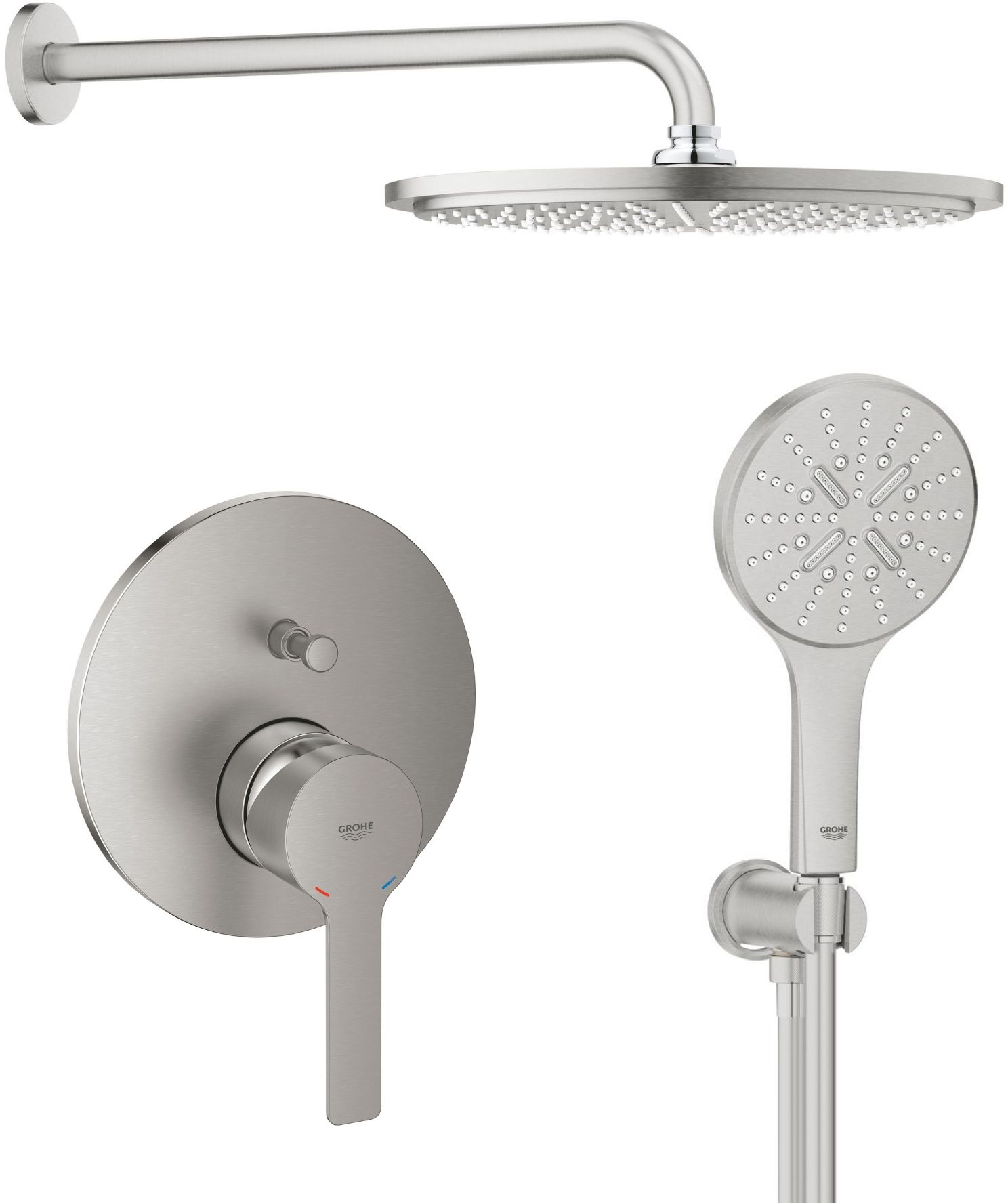 Darmowa Dostawa - Zestaw prysznicowy podtynkowy z deszczownicą supersteel Grohe Lineare abset12134