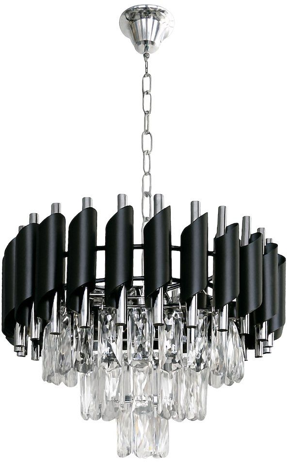 Darmowa Dostawa - Lampa wisząca 5x10 W czarna-chrom Milagro Cristal ML2519