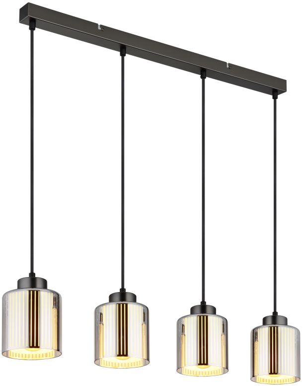 Darmowa Dostawa - Lampa wisząca 4x60 W czarna-chrom Globo Lighting Felicia 160564H