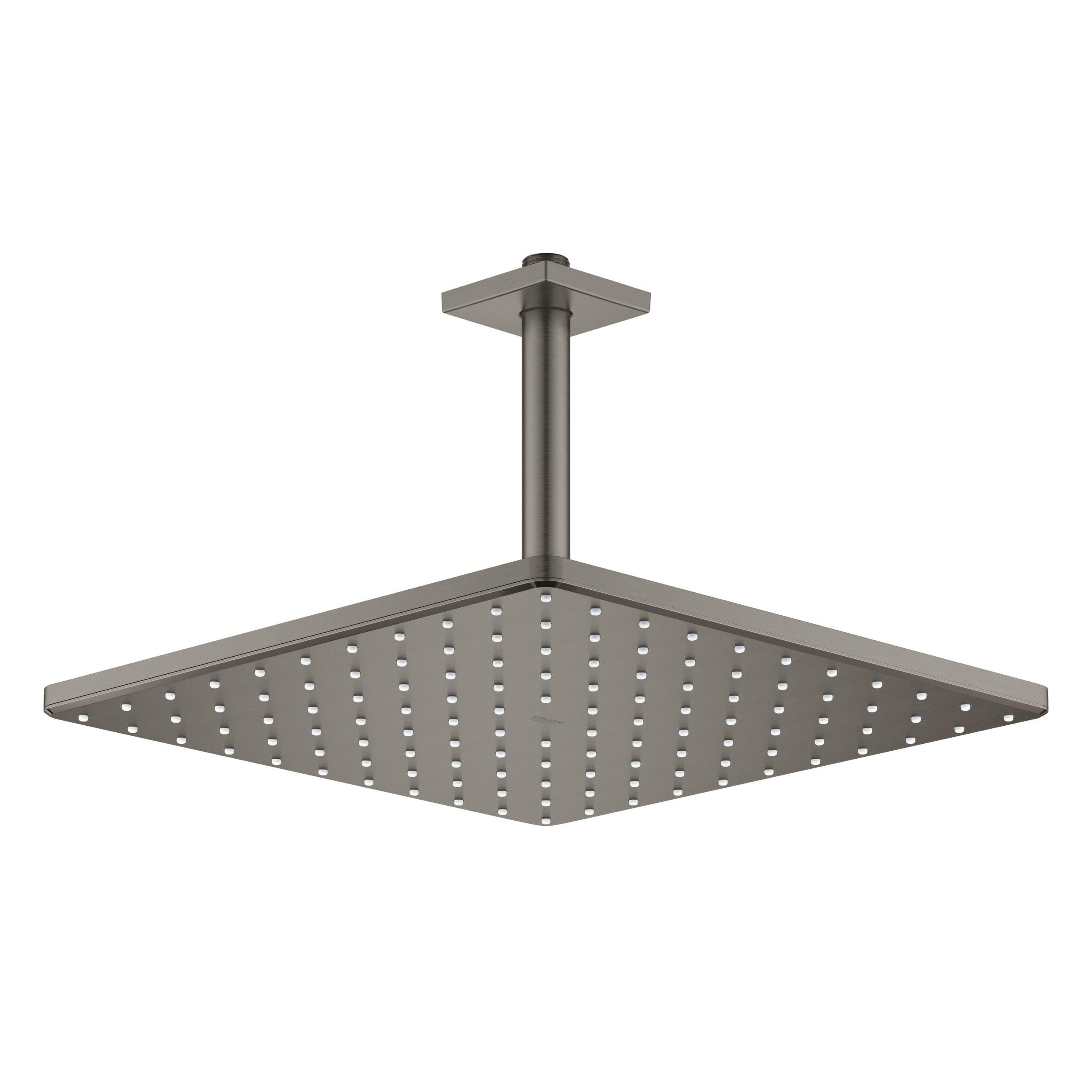 Darmowa Dostawa - Deszczownica z ramieniem 31x31 cm kwadratowa brushed hard graphite Grohe Rainshower 26566AL0