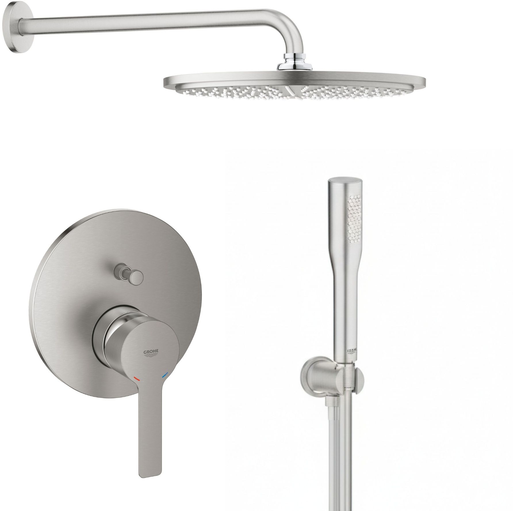 Darmowa Dostawa - Zestaw prysznicowy podtynkowy z deszczownicą supersteel Grohe Lineare abset12141