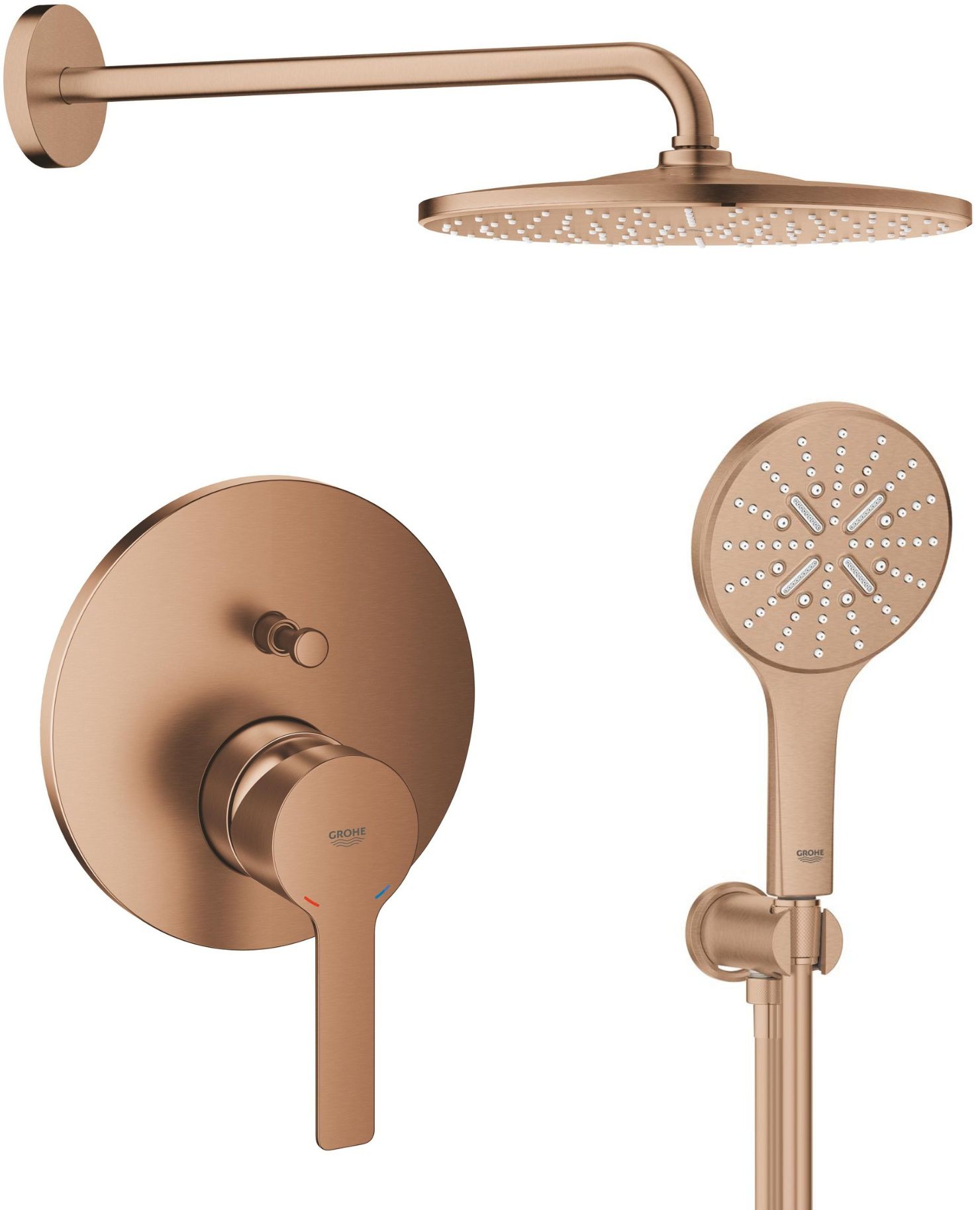 Darmowa Dostawa - Zestaw łazienkowy podtynkowy z deszczownicą brushed warm sunset Grohe Lineare abset12139