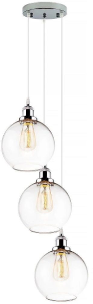 Darmowa Dostawa - Lampa wisząca 3x40 W chrom-przezroczysta Altavola Design New York Loft LA035CO3chrom