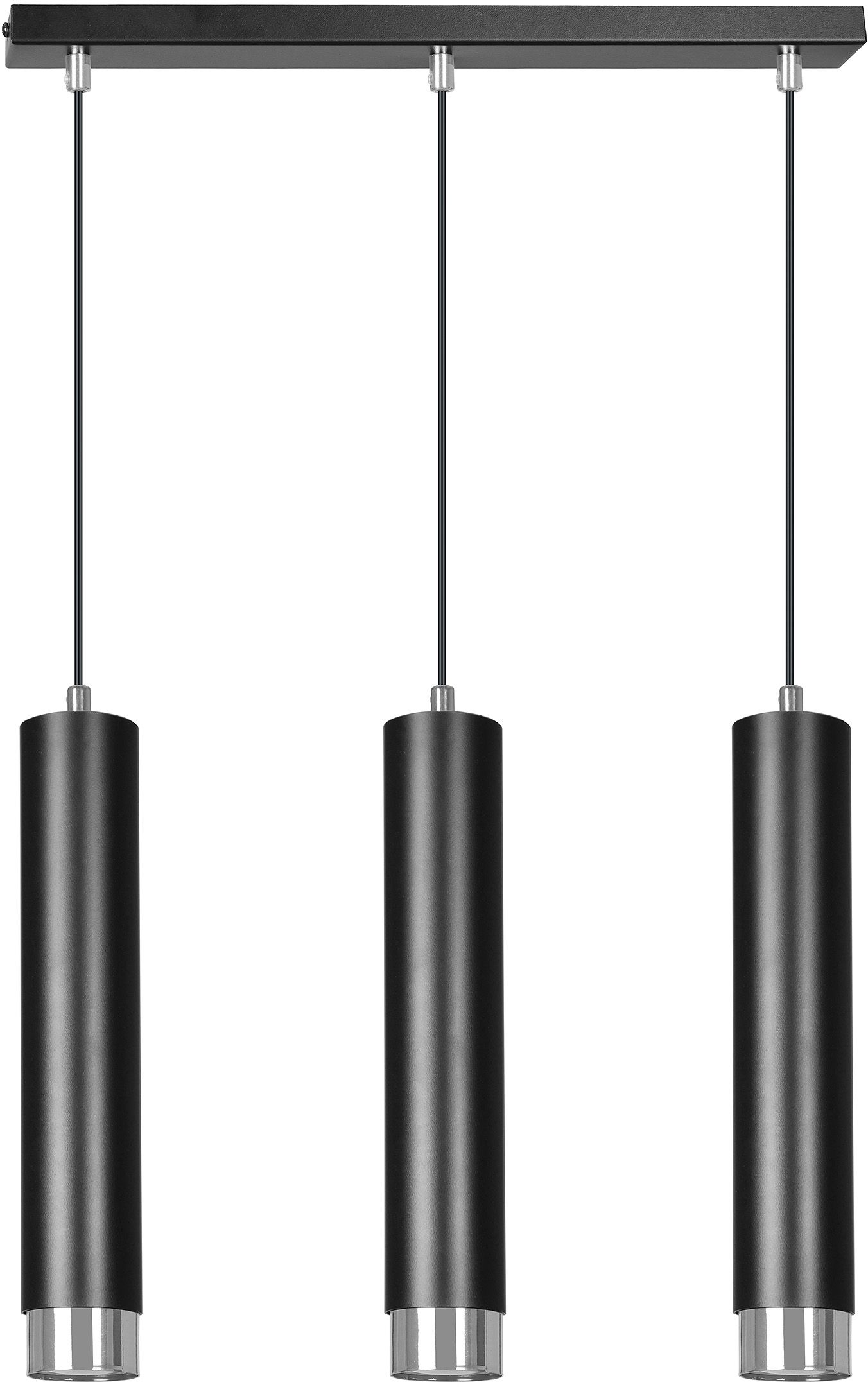 Darmowa Dostawa - Lampa wisząca 3x8 W czarna-chrom Emibig 6433