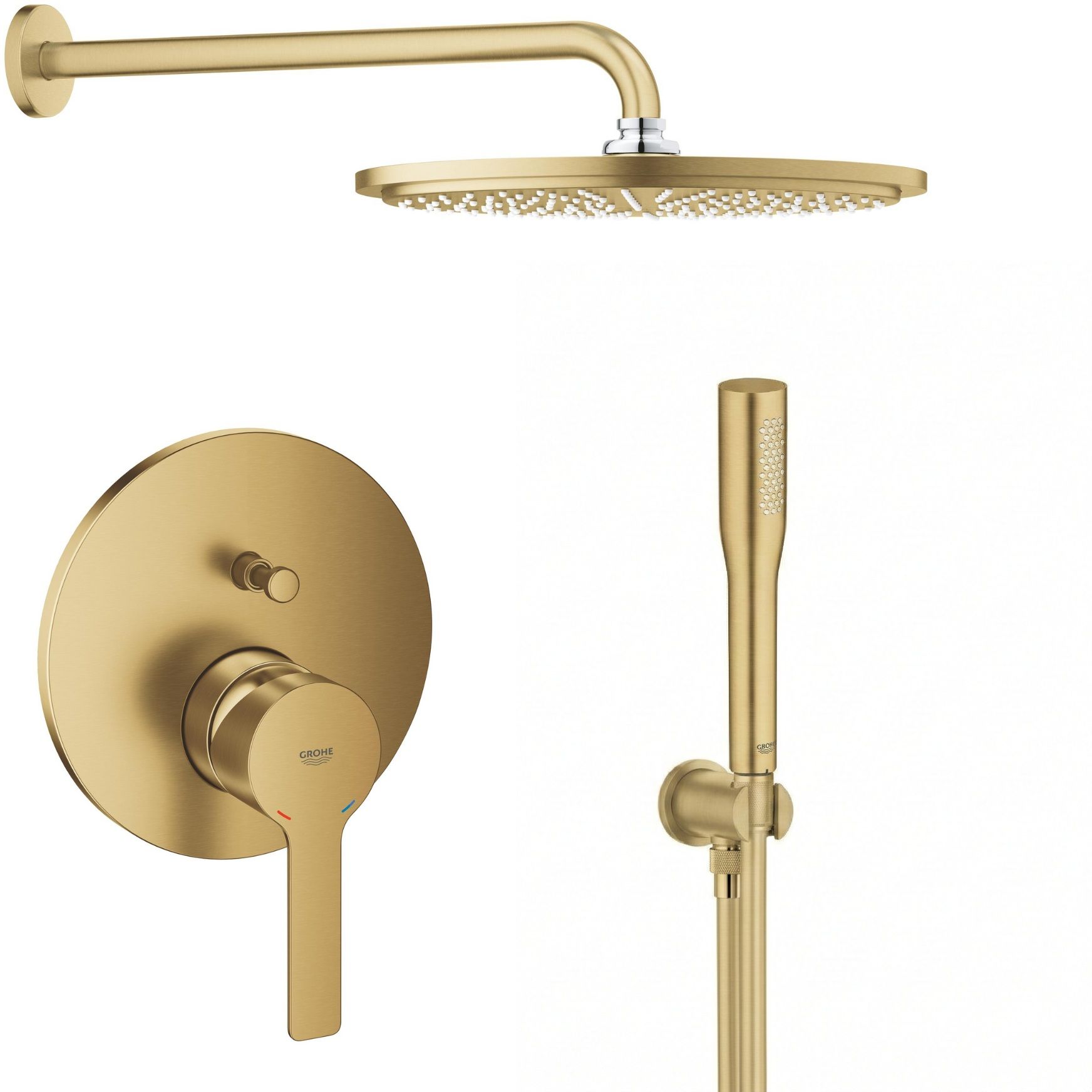 Darmowa Dostawa - Zestaw prysznicowy podtynkowy z deszczownicą brushed cool sunrise Grohe Lineare abset12140