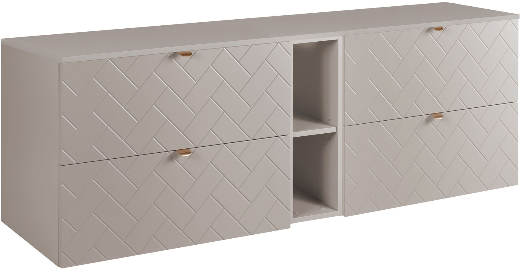Darmowa Dostawa - Zestaw mebli łazienkowych 180x46x62.3 cm podumywalkowa wisząca beżowa Rodan Trend abset10935