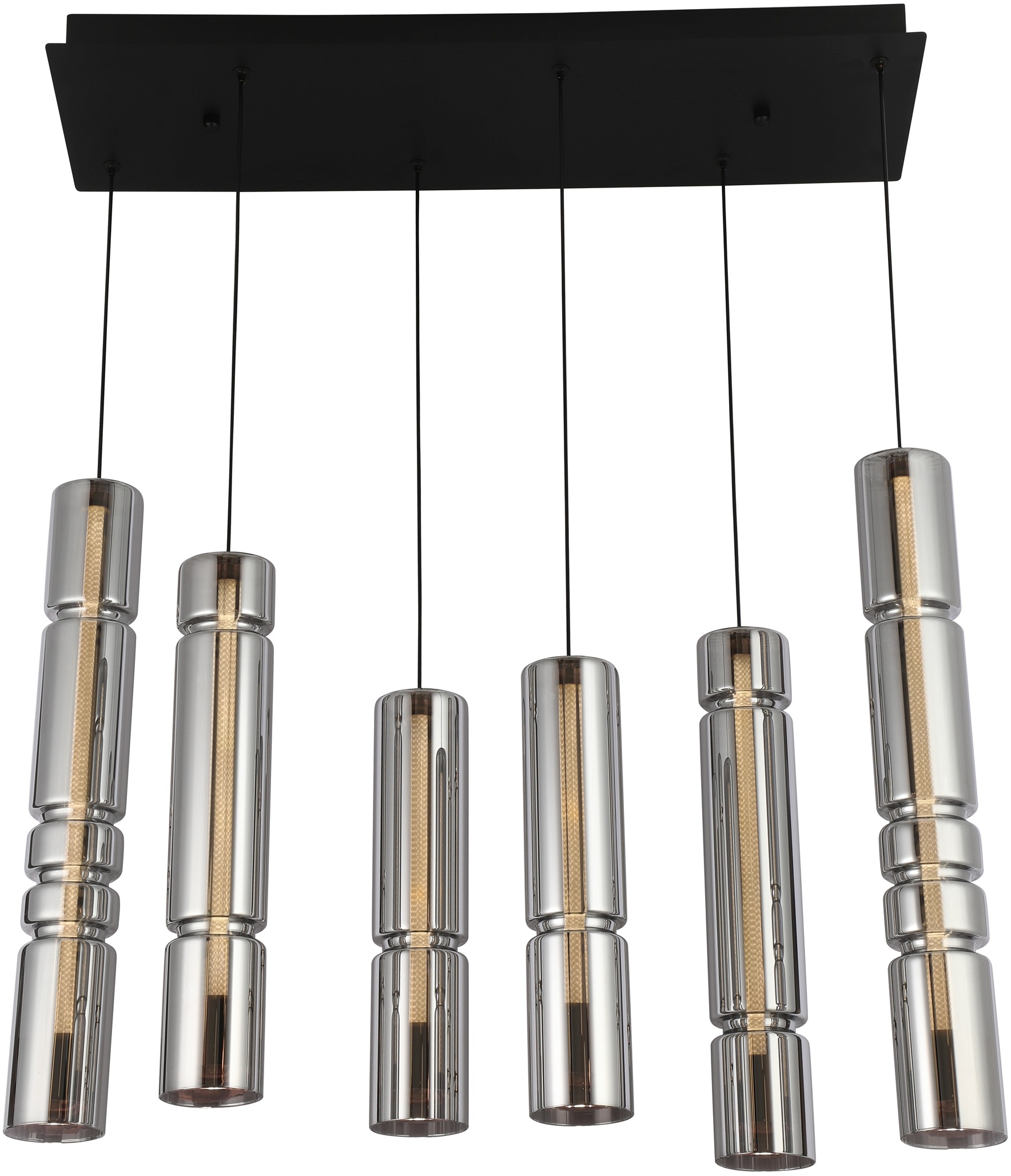 Darmowa Dostawa - Lampa wisząca 6x9 W czarna-chrom-przydymiona Aviano Cilindro 62230610