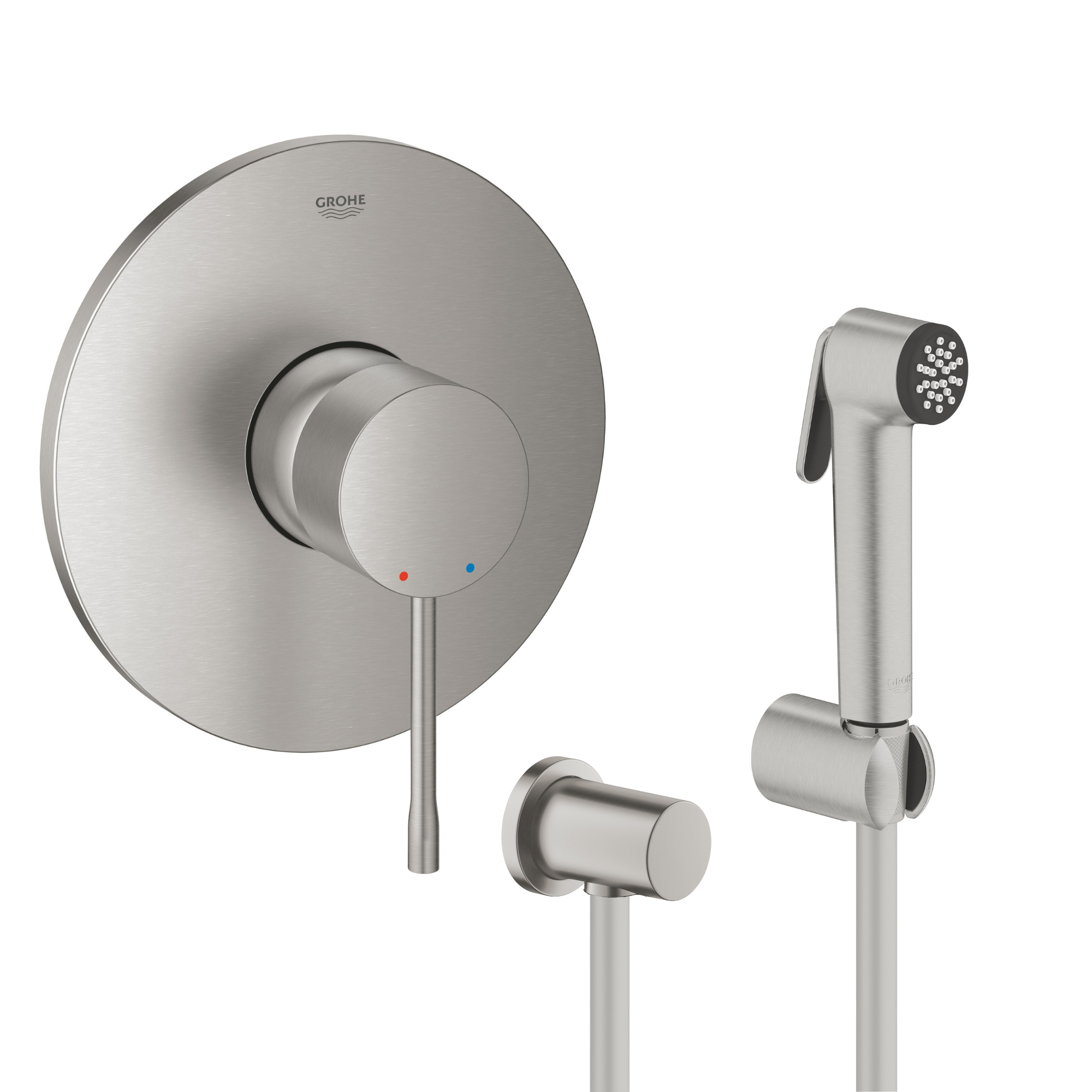 Darmowa Dostawa - Zestaw słuchawki bidetowej podtynkowy supersteel Grohe Essence abset10993
