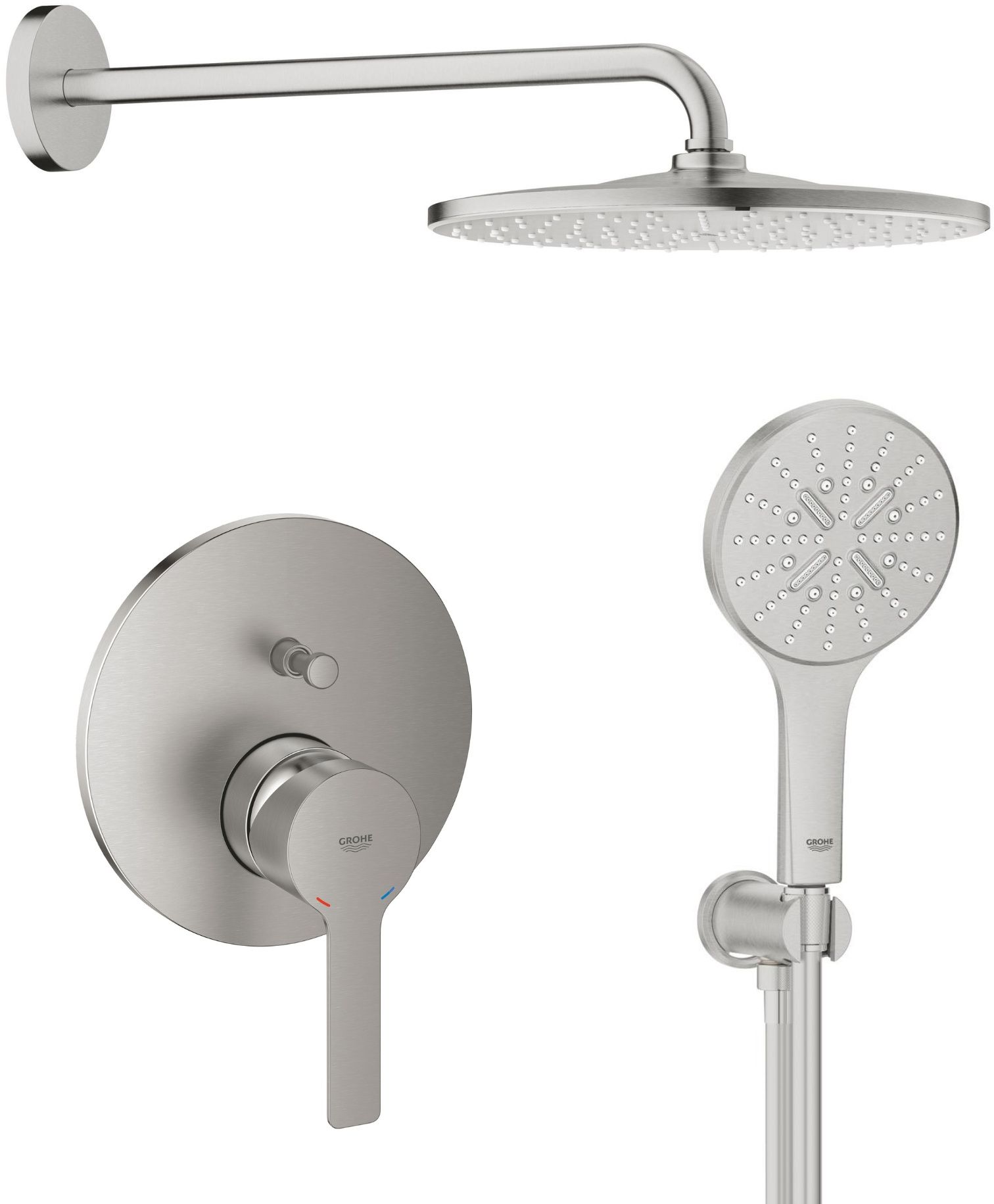 Darmowa Dostawa - Zestaw prysznicowy podtynkowy z deszczownicą supersteel Grohe Lineare abset12137