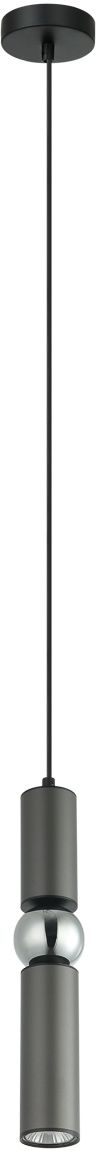 Darmowa Dostawa - Lampa wisząca 1x25 W czarna-chrom-szary/popielaty Italux Isidora PND142901GR