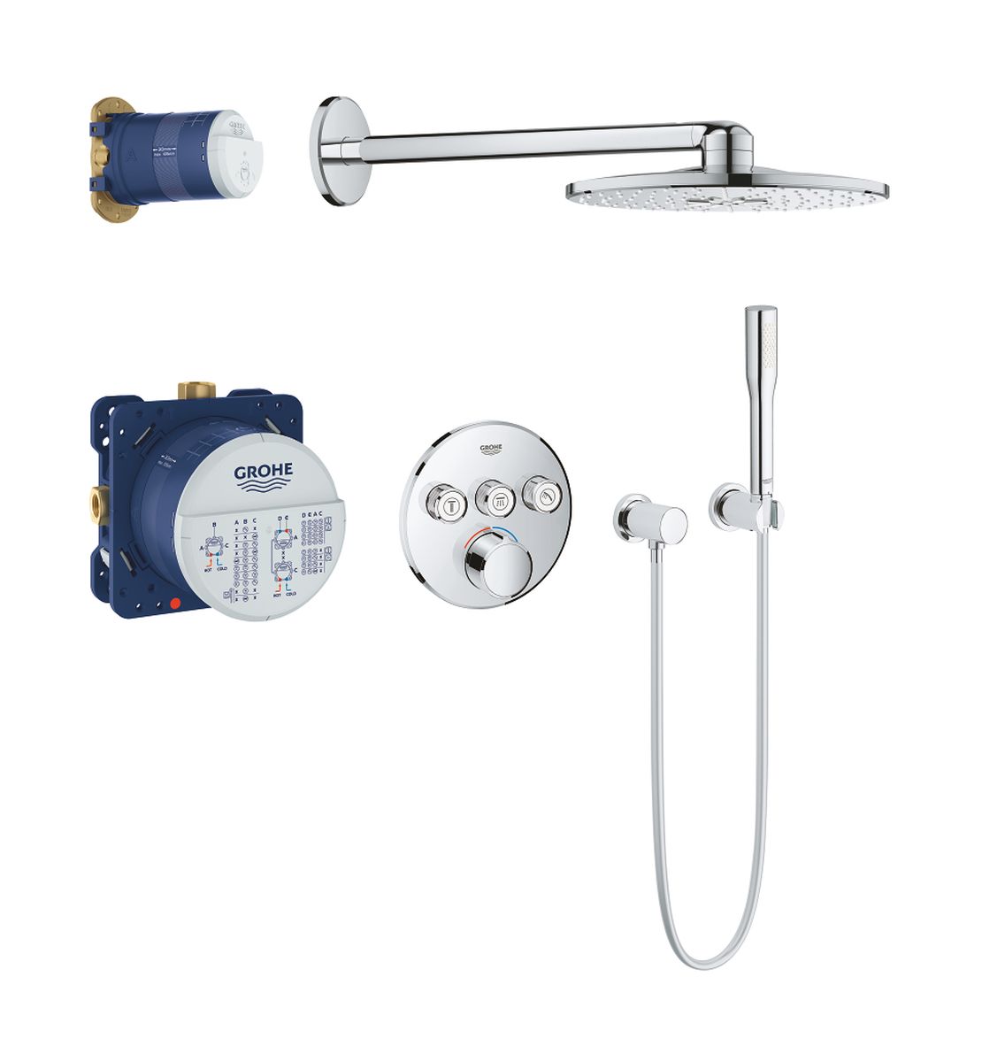 Darmowa Dostawa - Zestaw prysznicowy podtynkowy termostatyczny starlight chrome Grohe SmartControl 34709000