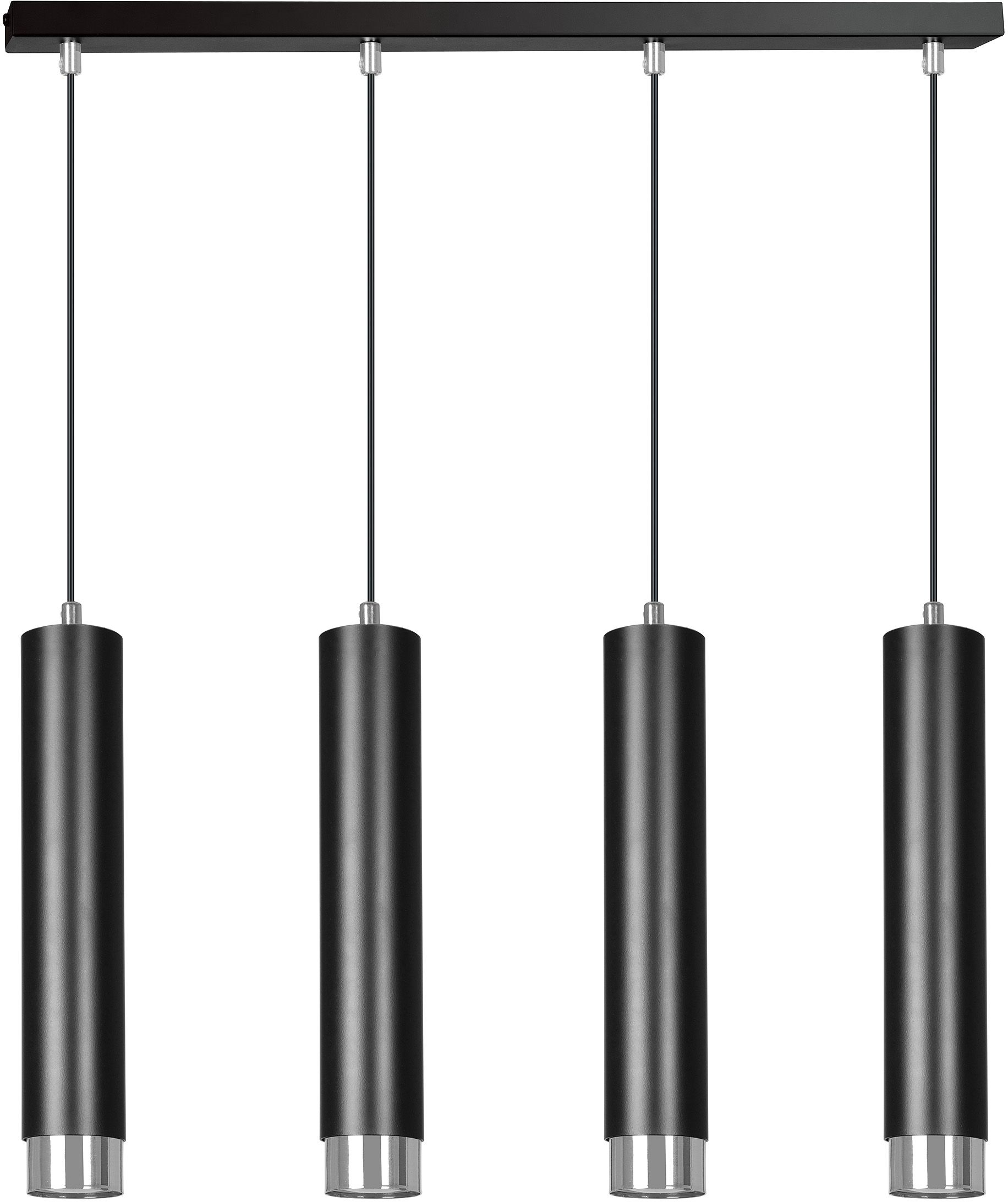 Darmowa Dostawa - Lampa wisząca 4x8 W czarna-chrom Emibig Kibo 6434