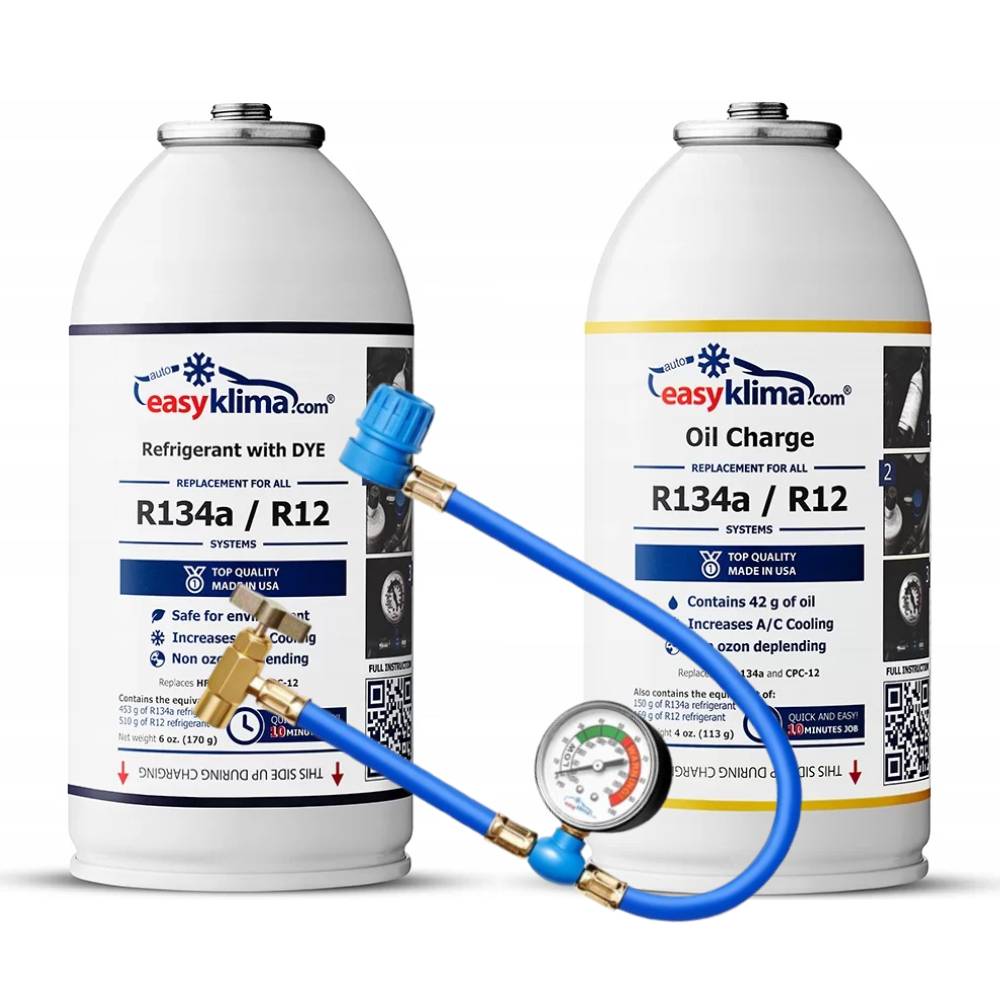 EASYKLIMA CZYNNIK CHŁODCZNIY R134A + OLEJ Z CZYNNIKIEM + PRZEWÓD - Petrostar