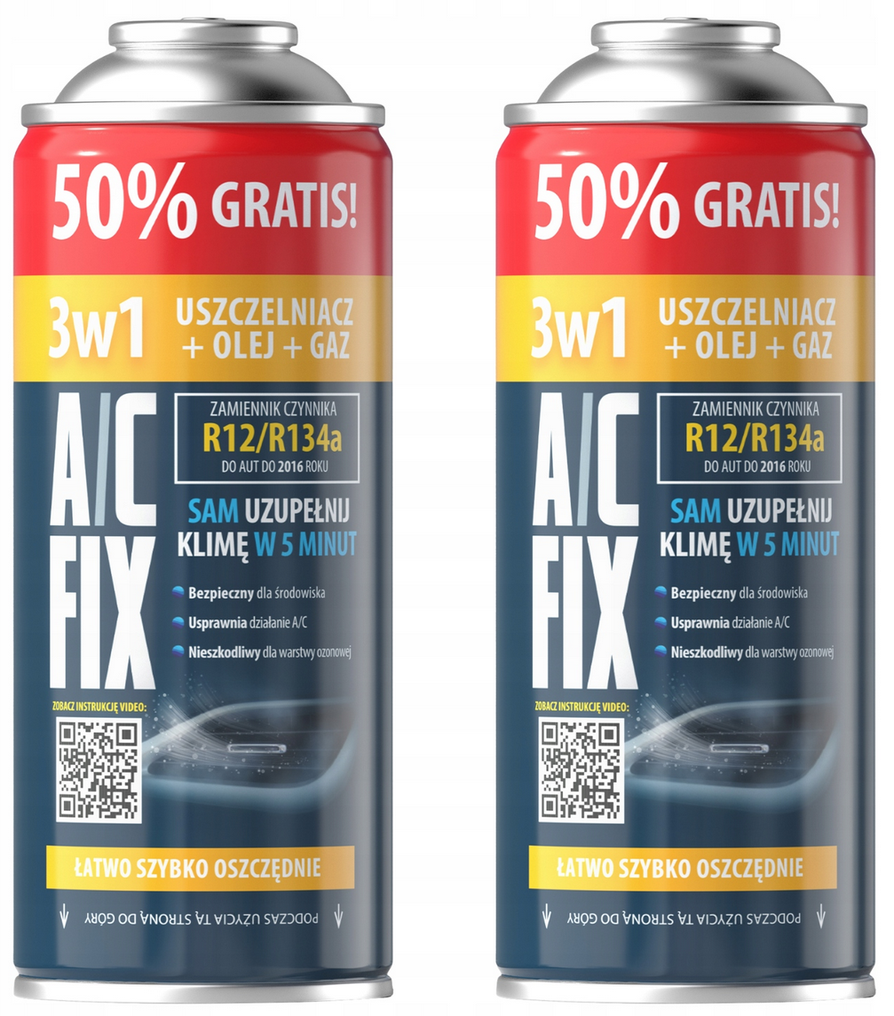 AC FIX CZYNNIK CHŁODNICZY KLIMATYZACJI 3W1 R134A GAZ OLEJ USZCZELNIACZ 470G X2 - Petrostar