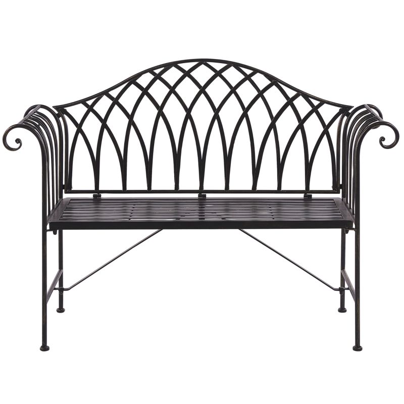 Ławka ogrodowa Milazzo 130 cm Metal Czarny 1 szt.