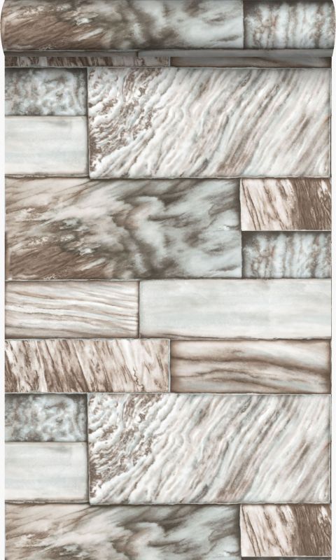 Tapeta Origin Wallcoverings marmurowe kamienie jasny brąz 53 cm x 10.05 m - 1 rol.