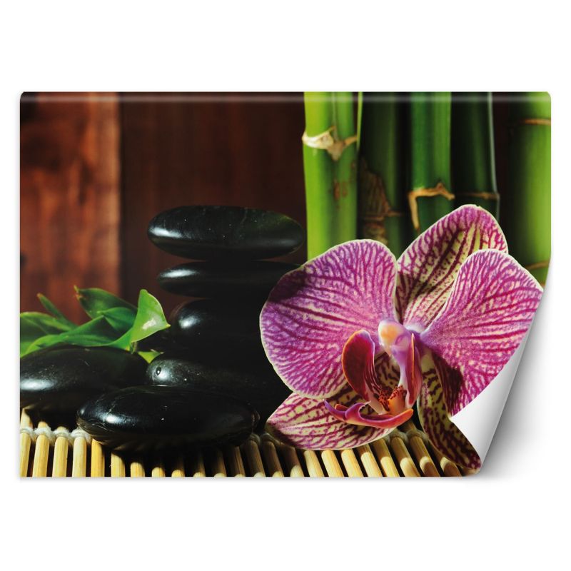 Fototapeta Feeby Orchidea kamienie zen bambus 200x140 1 szt