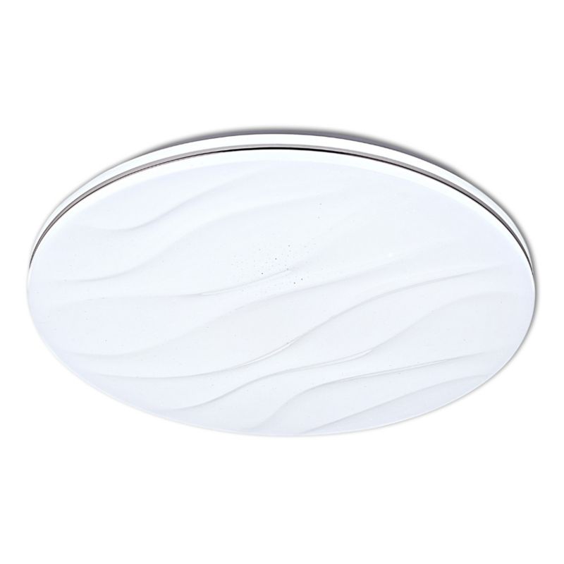 Plafon sufitowy Polux Desert biały chromowany LED 48W 3000K-6500K 5200lm IP20 wym: 6,5 x 38 x 38 cm tworzywo sztuczne - 1 szt.