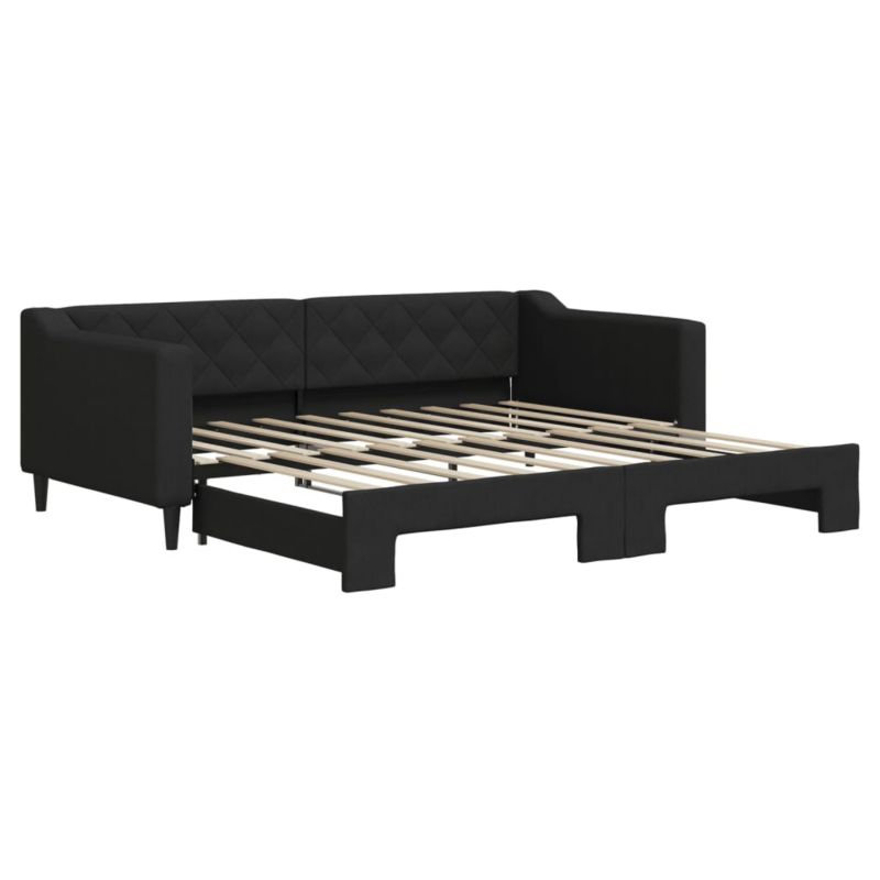 Sofa rozkładana WaszeMeble 90x190 cm Czarny tkanina WM-3197438 1 szt.