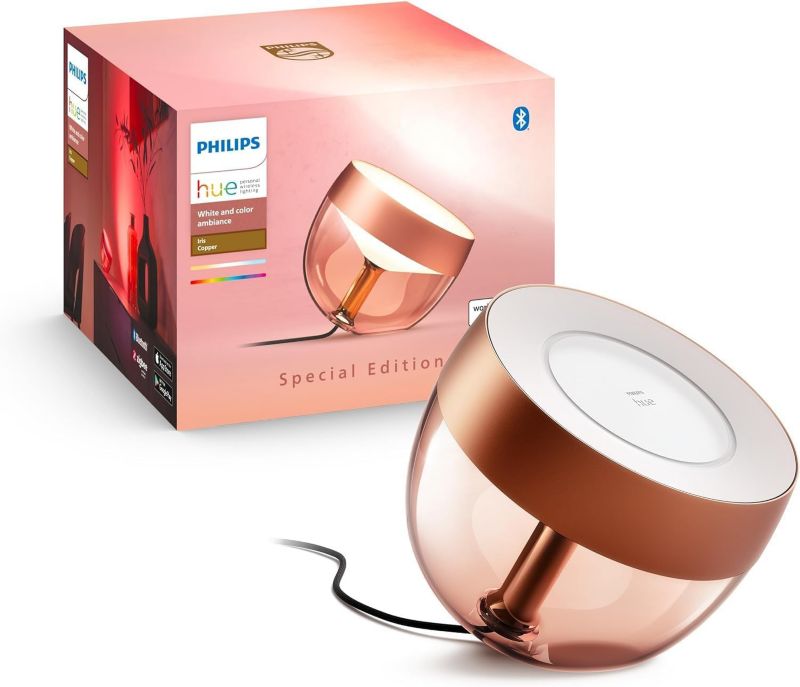 Lampka Biurkowa Hue Iris Philips HUE LED Nocna 8.2W 570lm IP20 RGB TW Miedziana Inteligentna White and Color Ambiance 1 szt.