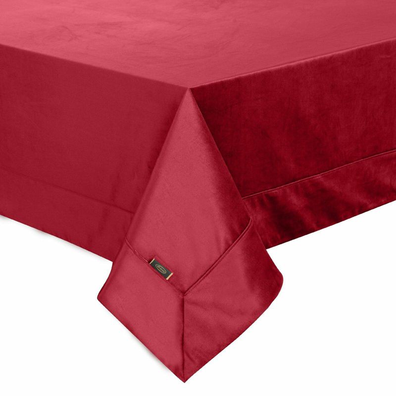 Obrus VELVET Eurofirany 145 x 180 cm bordowy welwetowy z ozdobną listwą 1szt.