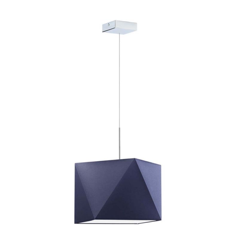 Lampa wisząca zwis Volta Light Factory żyrandol sufitowa z abażurem diament granatowa/chrom BURNE 1szt.