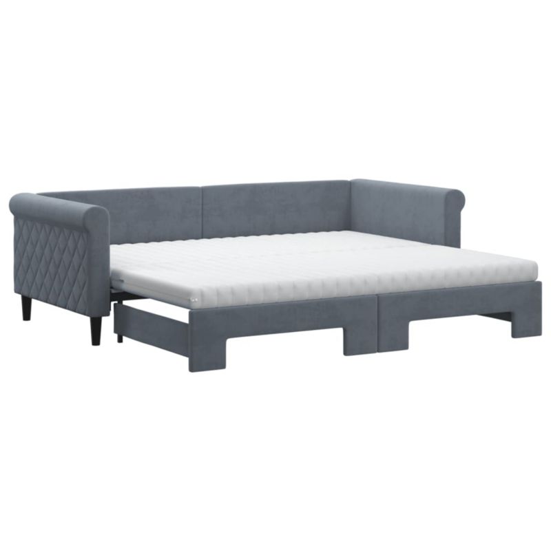 Sofa rozkładana WaszeMeble 90x200 cm Ciemnoszary aksamit WM-3197796 1 szt.