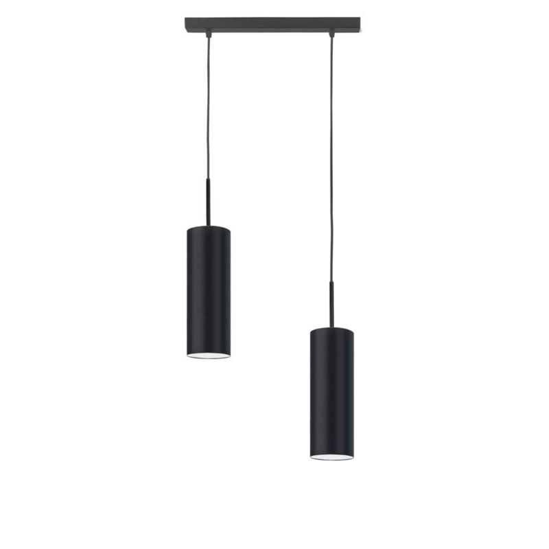 Lampa wisząca Volta Light Factory zwis żyrandol sufitowa z abażurami tuba czarny BELL Z2 1szt.