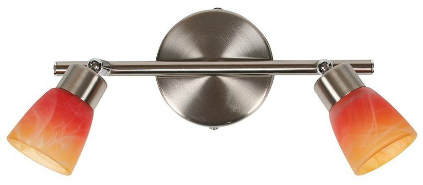 Pomarańczowa lampa sufitowa listwa do salonu DROPS metal srebrny