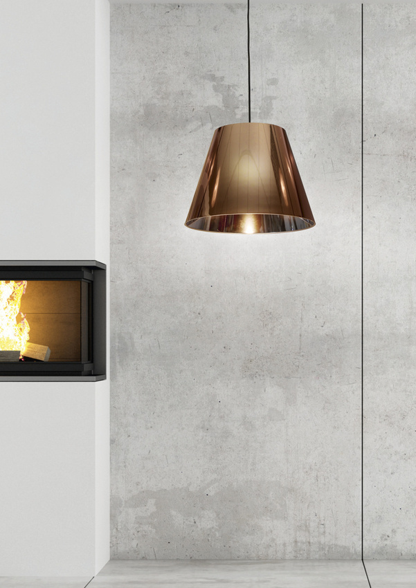 Miedziana lampa wisząca sufitowa do salonu PLATINO 1xE27 metal