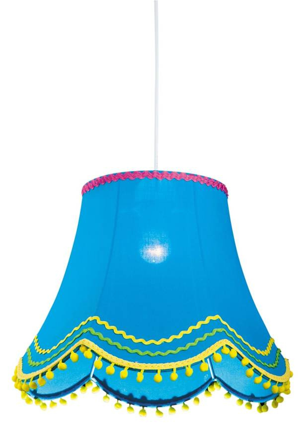 Niebieska lampa wisząca sufitowa regulowana do salonu ARLEKIN E27