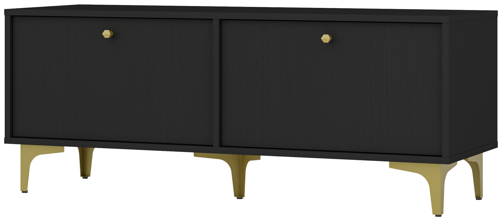 Mała czarna szafka RTV pod telewizor 120 cm TOKEN