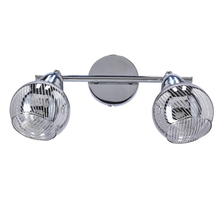 Srebrna lampa sufitowa listwa nad lustro Wirginia szklany klosz