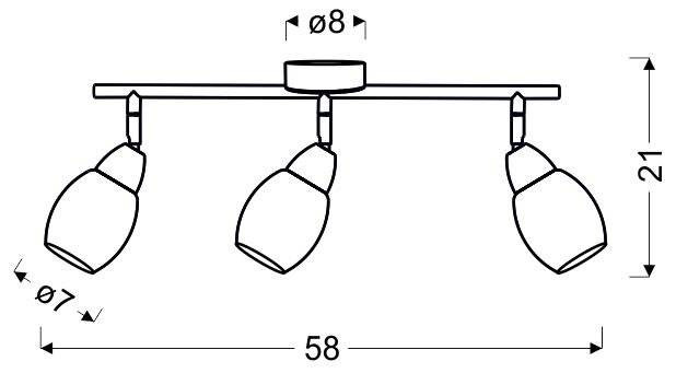 Srebrna lampa sufitowa LED zintegrowana do salonu RICO metal-szkło