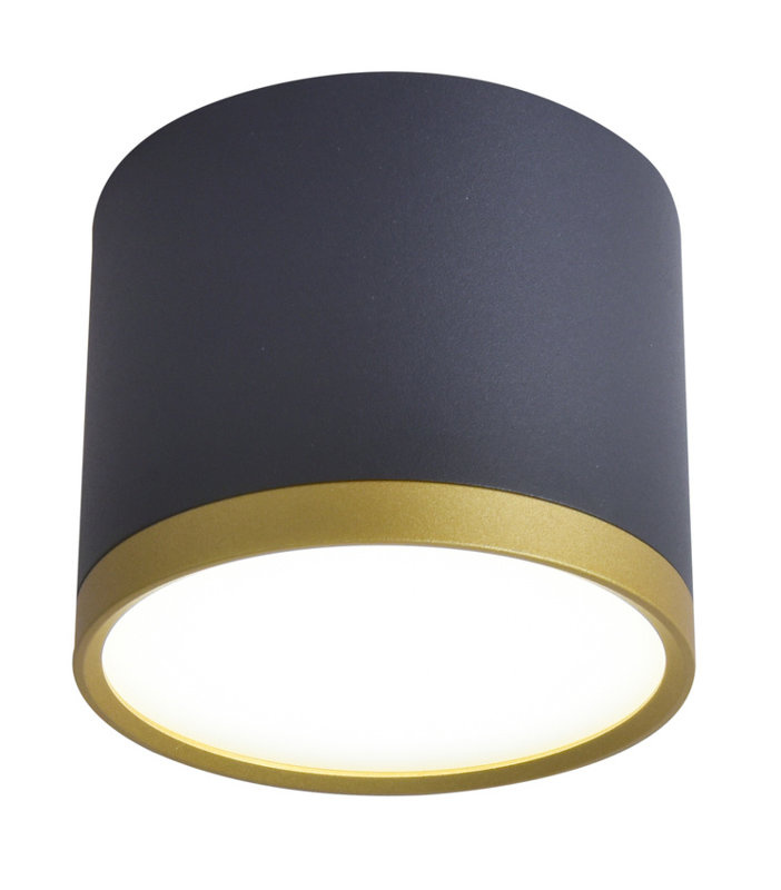 Złota czarna lampa sufitowa LED 9W 4000K do salonu TUBA metal