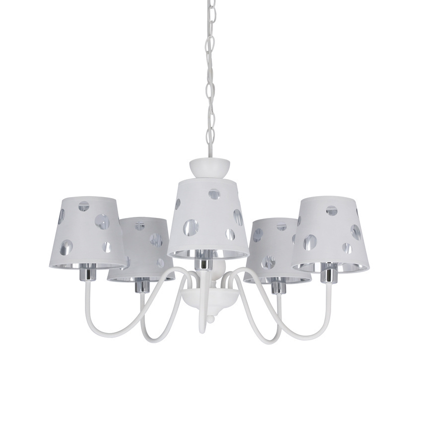 Biały żyrandol lampa wisząca do salonu 5xE14 BATLEY klasyczny