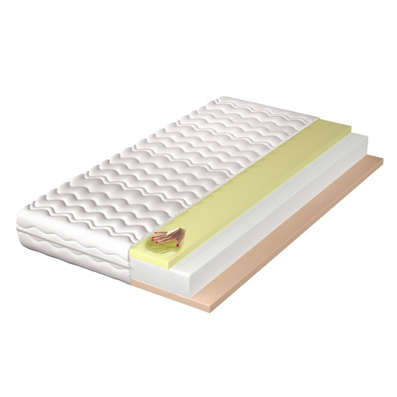 Materac piankowy 90x200 visco + pianka wysokoelastyczna HR DEIMOS