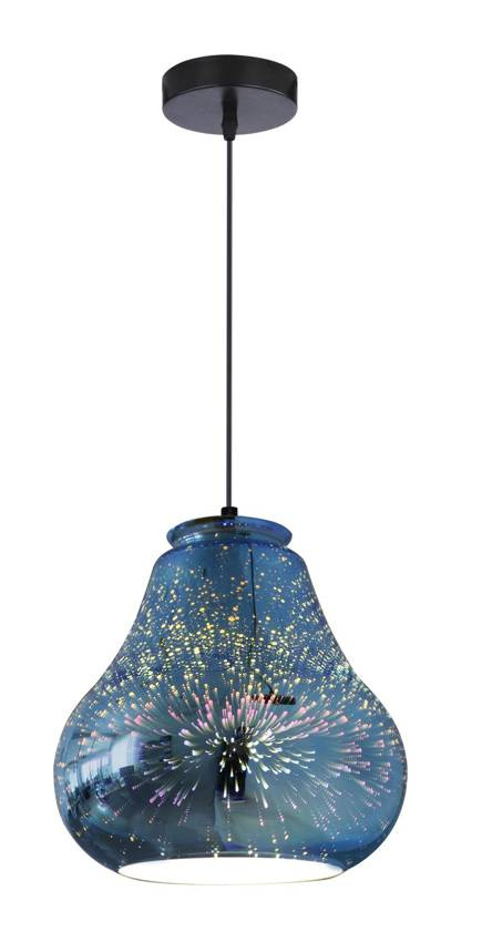 Czarna lampa wisząca sufitowa regulowana do salonu GALACTIC szklana