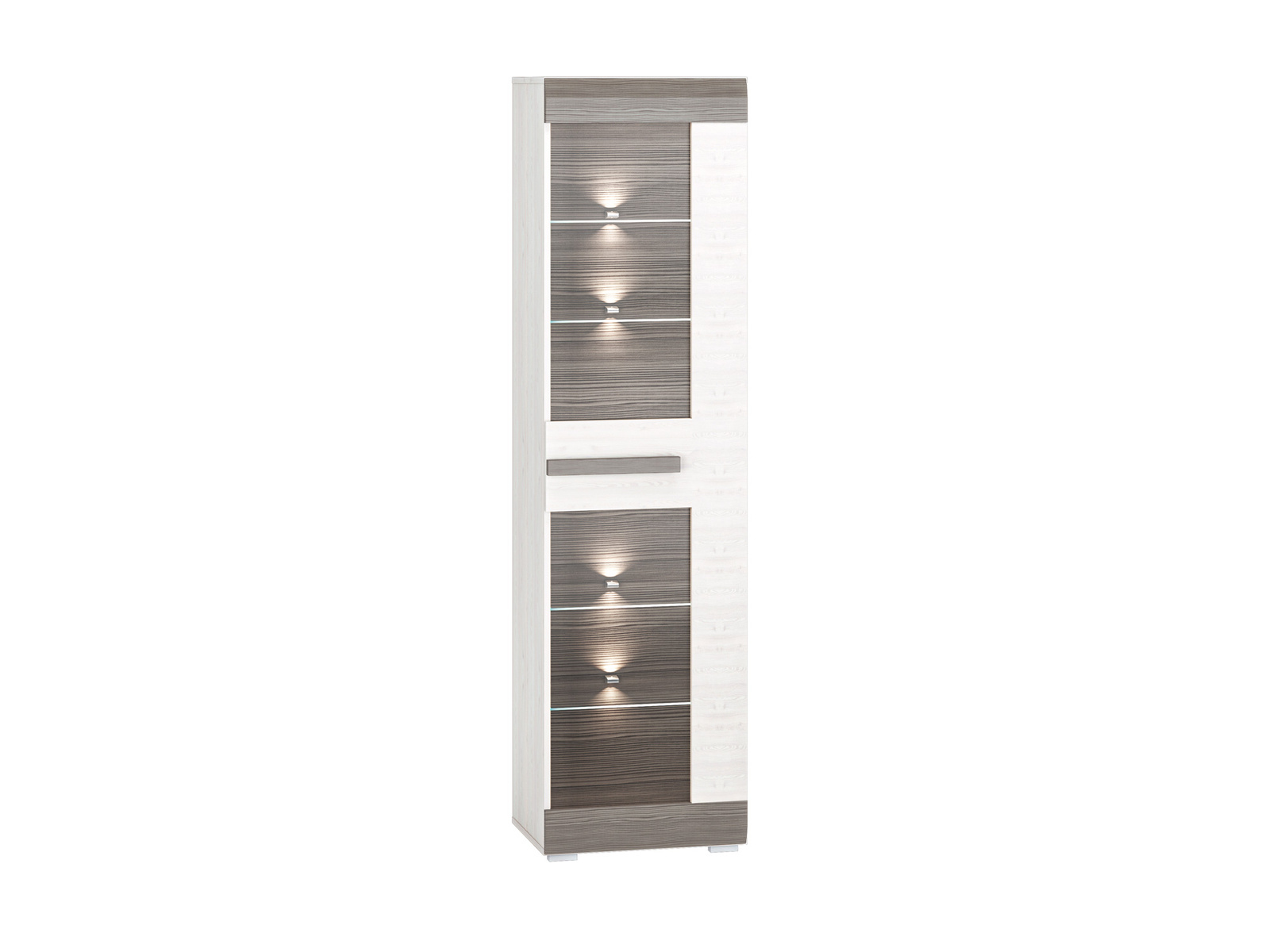 Witryna do salonu ze szklanymi półkami 55 cm BLANCO