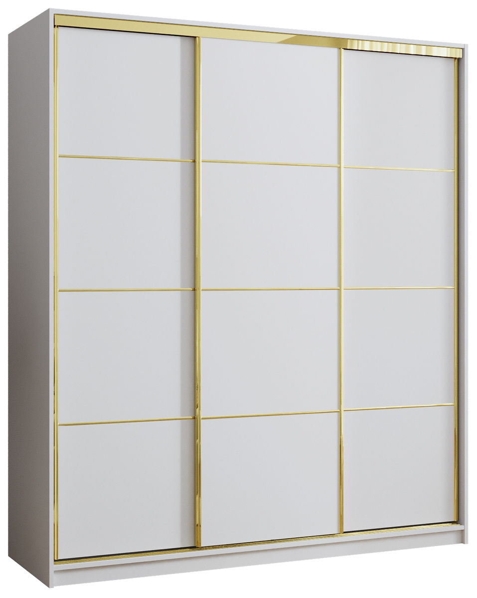 Szafa do sypialni 180 cm GOLD NEW biały mat